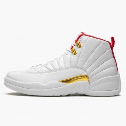 Air Jordan 12 Retro "FIBA" Herren/Damen AJ12 130690 107 Weiß/University Rot/Metallic Jordan Sneakers