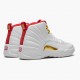 Air Jordan 12 Retro FIBA Herren/Damen AJ12 130690 107 Weiß/University Rot/Metallic Jordan Sneakers