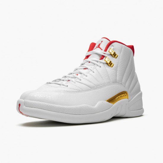 Air Jordan 12 Retro FIBA Herren/Damen AJ12 130690 107 Weiß/University Rot/Metallic Jordan Sneakers