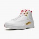 Air Jordan 12 Retro FIBA Herren/Damen AJ12 130690 107 Weiß/University Rot/Metallic Jordan Sneakers