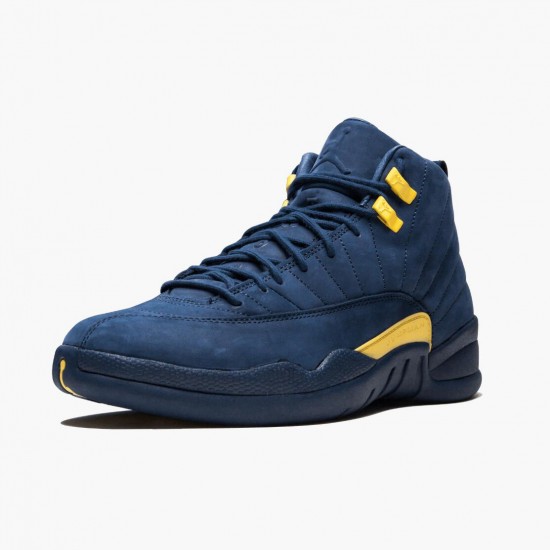 Air Jordan 12 Retro Michigan Herren AJ12 BQ3180 407 College Navy/Amarillo Jordan Sneakers