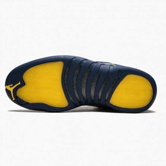 Air Jordan 12 Retro Michigan Herren AJ12 BQ3180 407 College Navy/Amarillo Jordan Sneakers