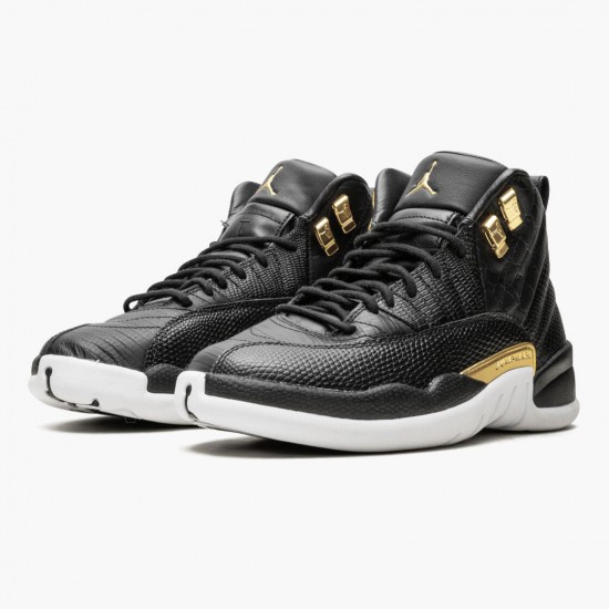 Air Jordan 12 Retro Reptile Herren/Damen AJ12 AO6068 007 Schwarz/Metallic-Gold Weiß Jordan Sneakers