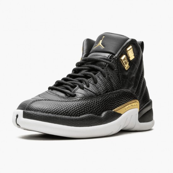 Air Jordan 12 Retro Reptile Herren/Damen AJ12 AO6068 007 Schwarz/Metallic-Gold Weiß Jordan Sneakers