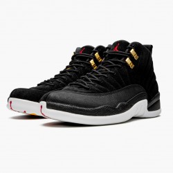 Air Jordan 12 Retro "Reverse Taxi" Herren AJ12 130690 017 Schwarz/Gold-Weiß Jordan Sneakers