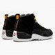 Air Jordan 12 Retro Reverse Taxi Herren AJ12 130690 017 Schwarz/Gold-Weiß Jordan Sneakers