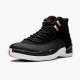 Air Jordan 12 Retro Reverse Taxi Herren AJ12 130690 017 Schwarz/Gold-Weiß Jordan Sneakers