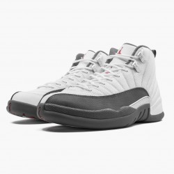 Air Jordan 12 Retro Weiß "Dark Grau" Herren AJ12 130690 160 Weiß/Dark Grau-Gym Rot Jordan Sneakers