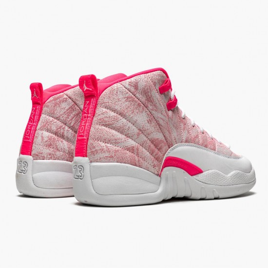 Air Jordan 12 Retro GS Arctic Rosa 510815 101 Weiß/Arctic Punch-Hyper Rosa Damen AJ12 Jordan Sneakers