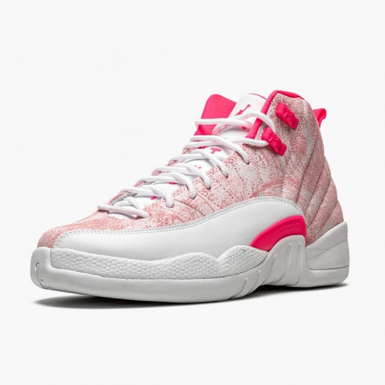 Air Jordan 12 Retro GS Arctic Rosa 510815 101 Weiß/Arctic Punch-Hyper Rosa Damen AJ12 Jordan Sneakers