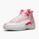 Air Jordan 12 Retro GS Arctic Rosa 510815 101 Weiß/Arctic Punch-Hyper Rosa Damen AJ12 Jordan Sneakers