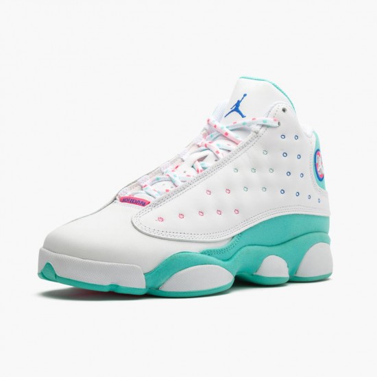 Air Jordan 13 Retro Aurora Grün Damen Weiß/Soar/Aurora-Grün-Digita 439358 100 AJ13 Jordan Sneakers