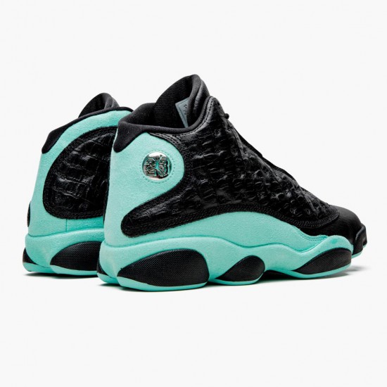 Air Jordan 13 Retro Island Grün Herren Schwarz/Island Grün/Metallic Si 414571 030 AJ13 Jordan Sneakers