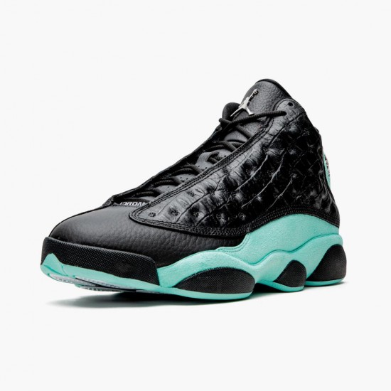 Air Jordan 13 Retro Island Grün Herren Schwarz/Island Grün/Metallic Si 414571 030 AJ13 Jordan Sneakers