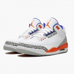 Air Jordan 3 Retro "Knicks" Herren/Damen 136064 148 Weiß/Old Royal University Ora AJ3 Jordan Sneakers