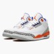 Air Jordan 3 Retro Knicks Herren/Damen 136064 148 Weiß/Old Royal University Ora AJ3 Jordan Sneakers