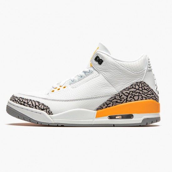 Air Jordan 3 Retro Laser Orange Herren/Damen CK9246 108 Weiß/Laser Orange-Cement Grau AJ3 Jordan Sneakers