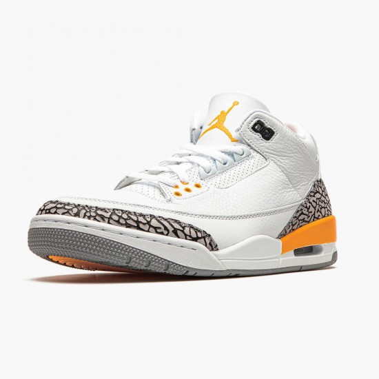 Air Jordan 3 Retro Laser Orange Herren/Damen CK9246 108 Weiß/Laser Orange-Cement Grau AJ3 Jordan Sneakers