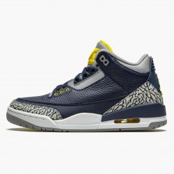 Air Jordan 3 Retro "Michigan" Herren AJ3 820064 Schwarz/University Gold-Cement G AJ3 Jordan Sneakers