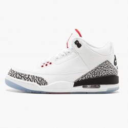 Air Jordan 3 Retro NRG "Mocha" Herren 923096 101 Weiß/Fire Rot-Cement Grau AJ3 Jordan Sneakers