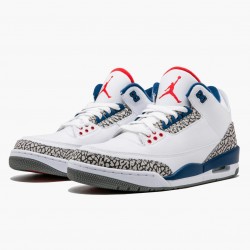 Air Jordan 3 Retro OG "True Blau" Herren 854262 106 Weiß/Fire Rot-True Blau AJ3 Jordan Sneakers