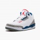 Air Jordan 3 Retro OG True Blau Herren 854262 106 Weiß/Fire Rot-True Blau AJ3 Jordan Sneakers