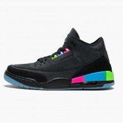 Air Jordan 3 Retro "Quai54" Herren/Damen AT9195 001 Schwarz/Schwarz-Electric Grün AJ3 Jordan Sneakers