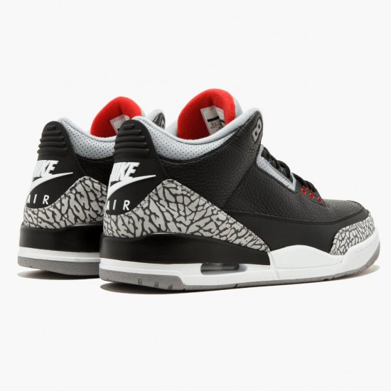 Air Jordan 3 Retro OG Schwarz/Cement Schwarz/Fire Rot-Cement Grau 854262 001 Aj3 Sneakers