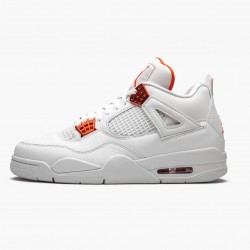 Air Jordan 4 Retro "Metallic Orange" Herren/Damen CT8527 118 Weiß/Team Orange-Metallic Sil AJ4 Jordan Sneakers