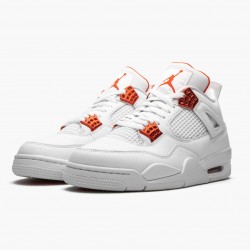 Air Jordan 4 Retro "Metallic Orange" Herren/Damen CT8527 118 Weiß/Team Orange-Metallic Sil AJ4 Jordan Sneakers