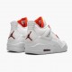 Air Jordan 4 Retro Metallic Orange Herren/Damen CT8527 118 Weiß/Team Orange-Metallic Sil AJ4 Jordan Sneakers