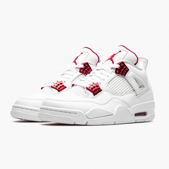 Air Jordan 4 Retro Metallic Rot Herren/Damen CT8527 112 Weiß/Metallic Silber-Univers AJ4 Jordan Sneakers