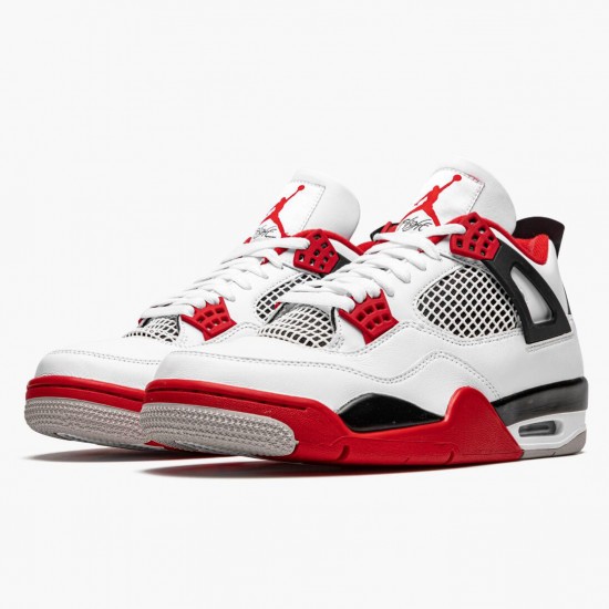 Air Jordan 4 Retro OG Fire Rot 2020 Herren Jordan Sneakers Weiß/Fire Rot-Schwarz-Tech Grau DC7770 160