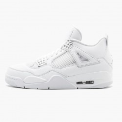 Air Jordan 4 Retro "Pure Money" Herren/Damen 308497 100 Weiß/Metallic Silber AJ4 Jordan Sneakers