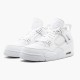 Air Jordan 4 Retro Pure Money Herren/Damen 308497 100 Weiß/Metallic Silber AJ4 Jordan Sneakers