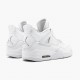 Air Jordan 4 Retro Pure Money Herren/Damen 308497 100 Weiß/Metallic Silber AJ4 Jordan Sneakers