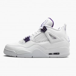 Air Jordan 4 Retro "Lila Metallic" Herren/Damen Jordan Sneakers Weiß/Metallic Silber-Court Pu CT8527 115