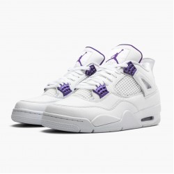 Air Jordan 4 Retro "Lila Metallic" Herren/Damen Jordan Sneakers Weiß/Metallic Silber-Court Pu CT8527 115