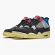 Air Jordan 4 Retro Union Off Noir Herren/Damen DC9533 001 Off Noir/Brigade Blau-Dark Smo AJ4 Jordan Sneakers