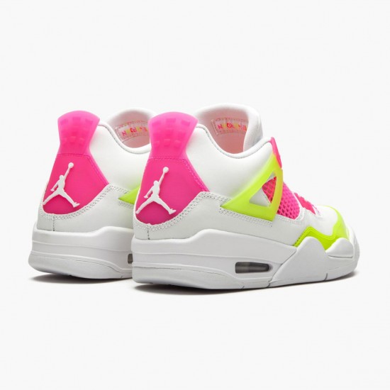 Air Jordan 4 Retro Weiß Lemon Rosa Herren/Damen CV7808 100 Weiß/Lemon Venom/Rosa Blast AJ4 Jordan Sneakers