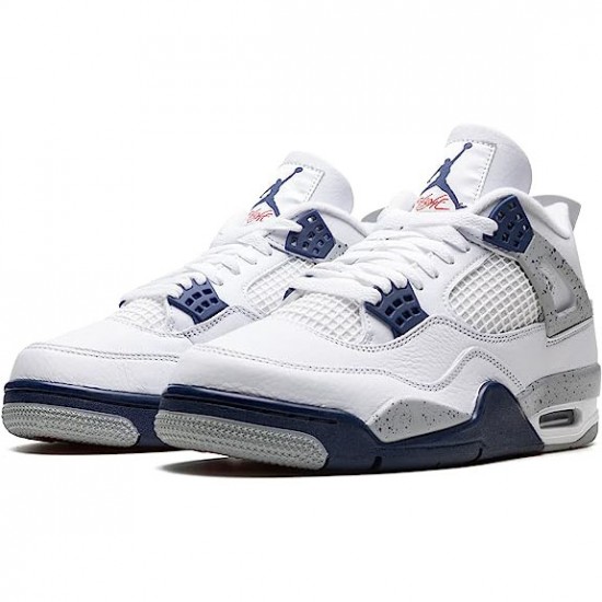 Air Jordan 4 Midnight Navy Weiß Midnight Navy Light Smoke Grau-Fire Rot DH6927-140