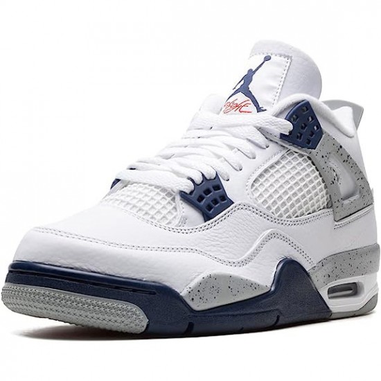 Air Jordan 4 Midnight Navy Weiß Midnight Navy Light Smoke Grau-Fire Rot DH6927-140