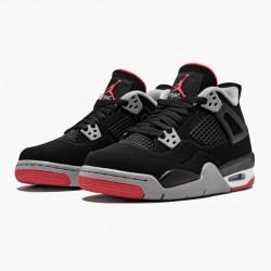 Air Jordan 4 Retro "Bred" 2019 Release Schwarz/Cement Grau-Summit Weiß AJ4 Sneakers 308497 060