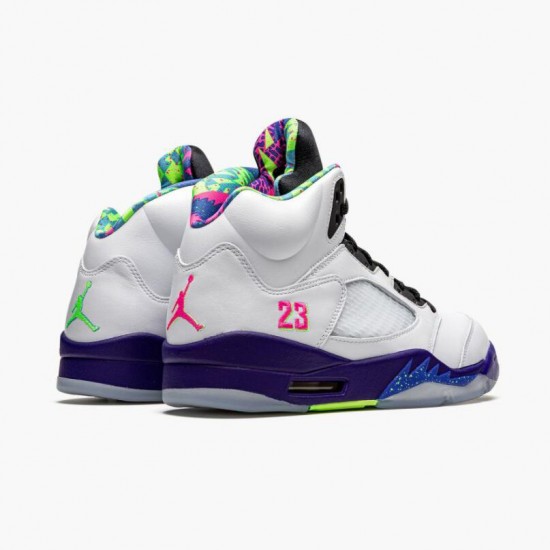 Air Jordan 5 Retro Alternate Bel-Air Herren/Damen Weiß Rosa-Ghost Grün DB3335 100