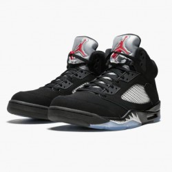 Air Jordan 5 Retro Schwarz Metallic Herren/Damen Schwarz/Metallic Silber 845035 003