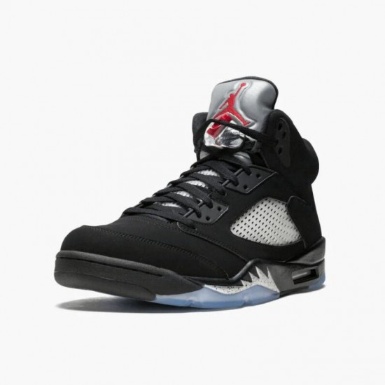 Air Jordan 5 Retro Schwarz Metallic Herren/Damen Schwarz/Metallic Silber 845035 003