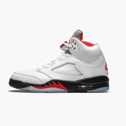 Air Jordan 5 Retro "Fire Rot Silber Tongue" Herren True Weiß/Fire Rot-Schwarz DA1911 102 AJ5 Jordan Sneakers