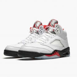 Air Jordan 5 Retro "Fire Rot Silber Tongue" Herren True Weiß/Fire Rot-Schwarz DA1911 102 AJ5 Jordan Sneakers