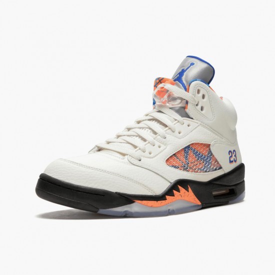 Air Jordan 5 Retro International Flight Herren/Damen Sail/Racer Blau-Cone-Schwarz 136027 148 AJ5 Jordan Sneakers