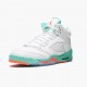 Air Jordan 5 Retro Light Aqua Herren/Damen Weiß/Crimson Pulse-Light Aqua 440892 100 AJ5 Jordan Sneakers